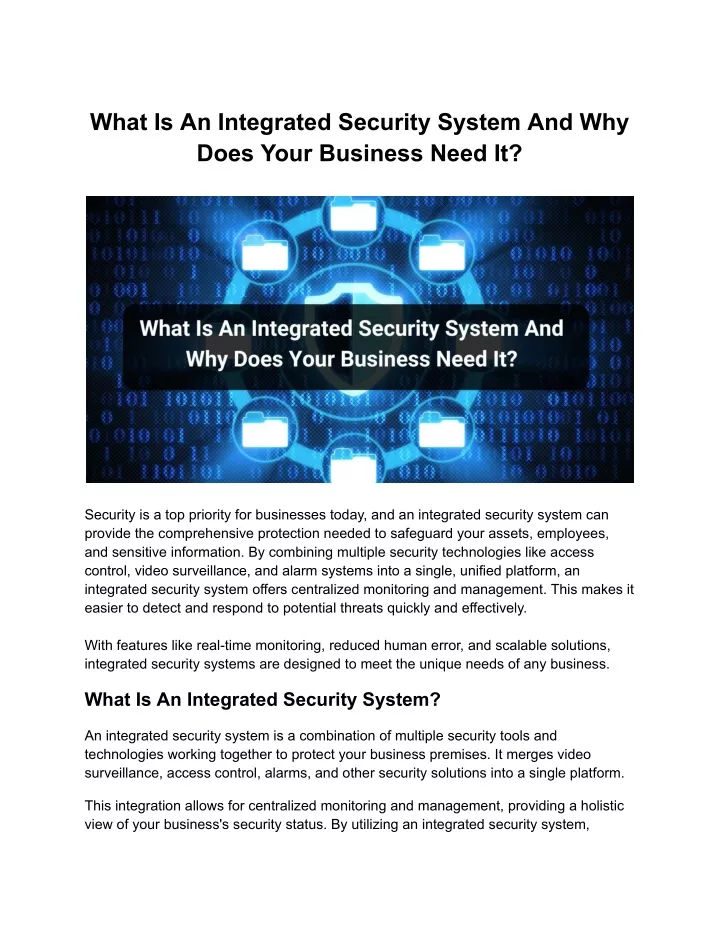 what is an integrated security system