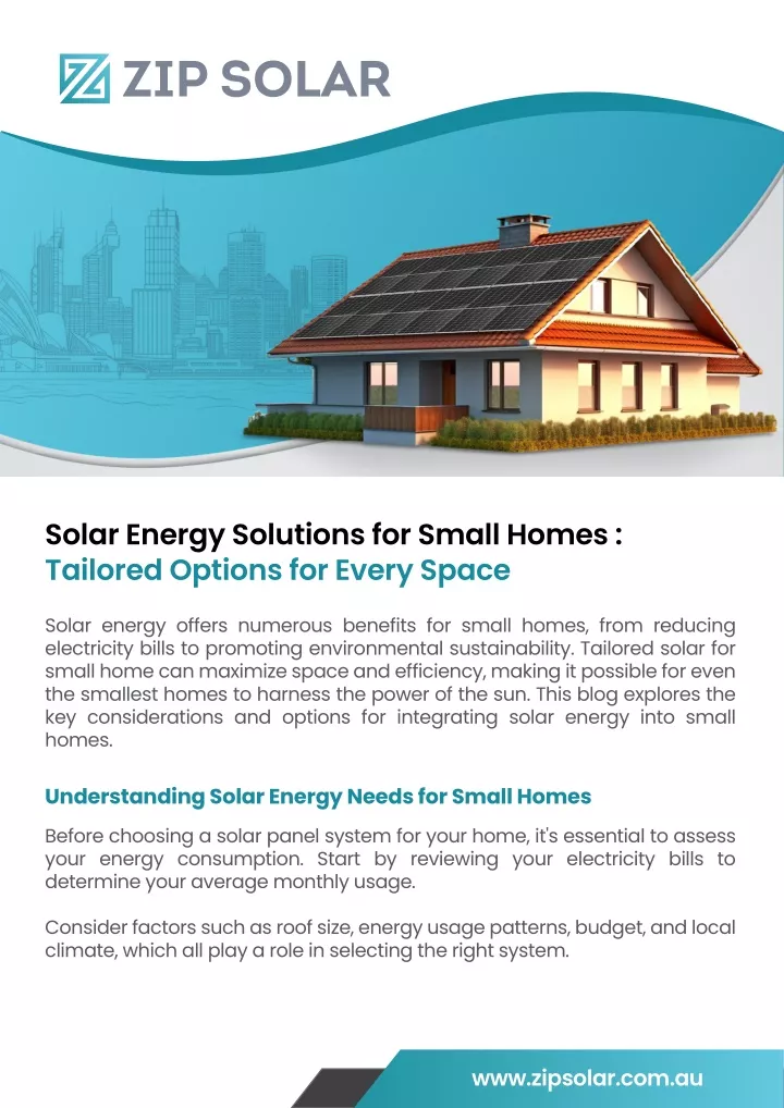 solar energy solutions for small homes tailored