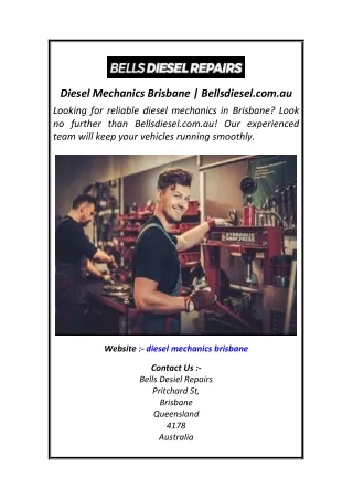 Diesel Mechanics Brisbane  Bellsdiesel.com.au