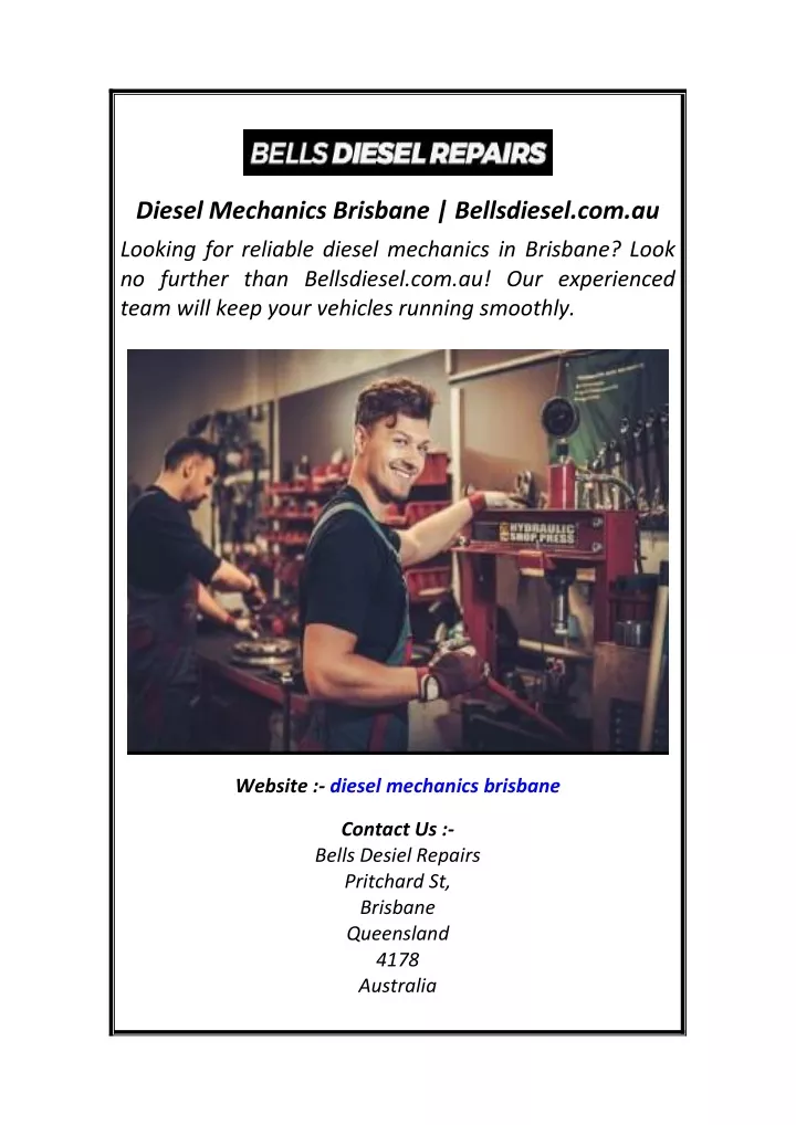 diesel mechanics brisbane bellsdiesel com au