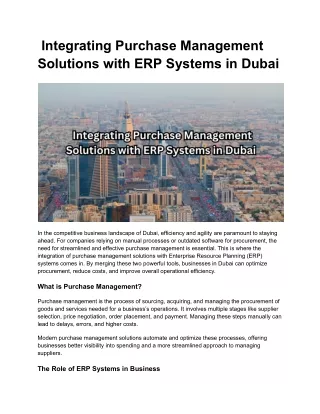 integrating purchase management solutions with