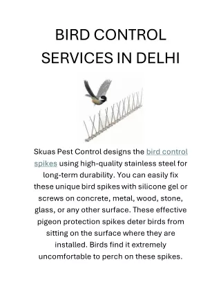 BIRD CONTROL SERVICES IN DELHI