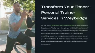 Transform Your Fitness Personal Trainer Services in Weybridge