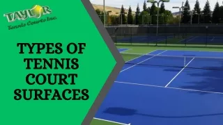 Types of Tennis Court Surfaces