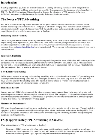 Exploring the Benefits of PPC Advertising in San Jose