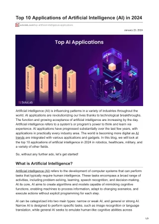 top 10 applications of artificial intelligence