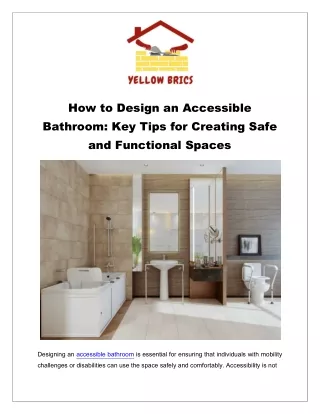 how to design an accessible bathroom key tips