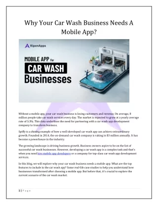 Top reason why your Car Wash Business needs a Mobile App