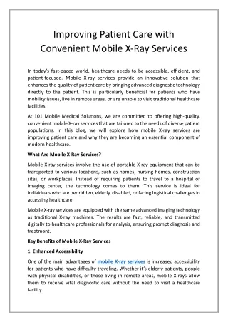 improving patient care with convenient mobile