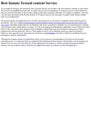 best inmate textual content service
