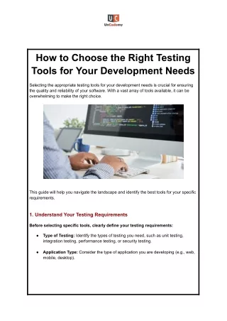 How to Choose the Right Testing Tools for Your Development Needs