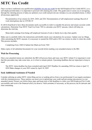 setc tax credit