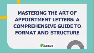 mastering the art of appointment letters
