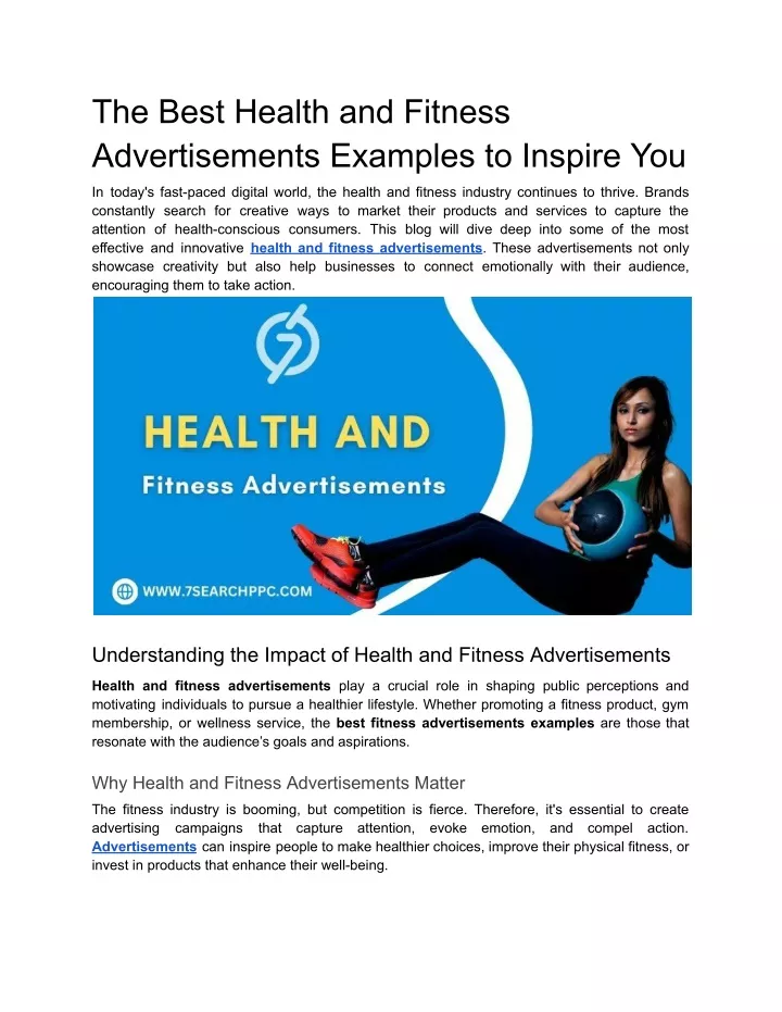 the best health and fitness advertisements