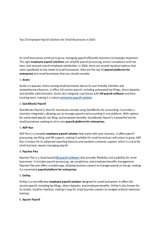 payroll platforms for enterprises