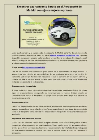 Parking aeropuerto madrid low cost