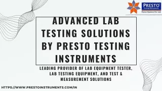 advanced lab testing solutions by presto testing