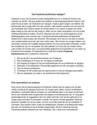 Hoe Facebook-profielnaam wijzigen?