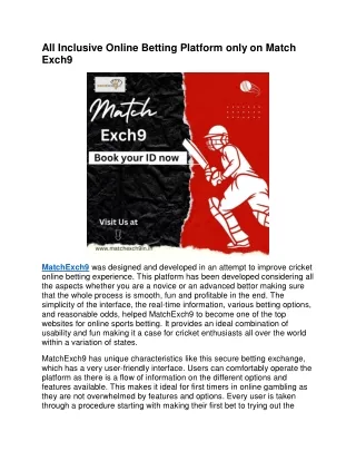 all inclusive online betting platform only