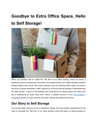 Goodbye to Extra Office Space, Hello to Self Storage