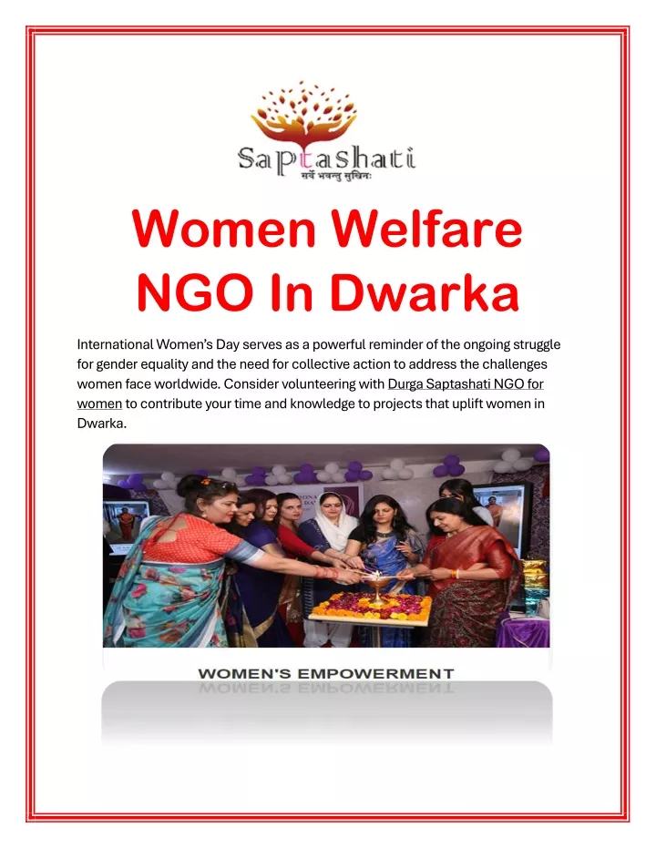 women welfare ngo in dwarka