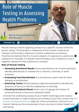 Role of Muscle Testing in Assessing Health Problems