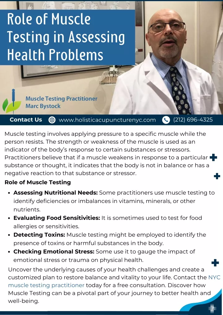 role of muscle testing in assessing health