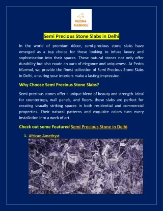 Semi Precious Stone Slabs in Delhi