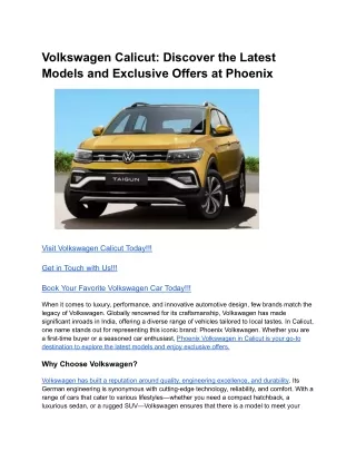 Volkswagen Calicut_ Discover the Latest Models and Exclusive Offers at Phoenix