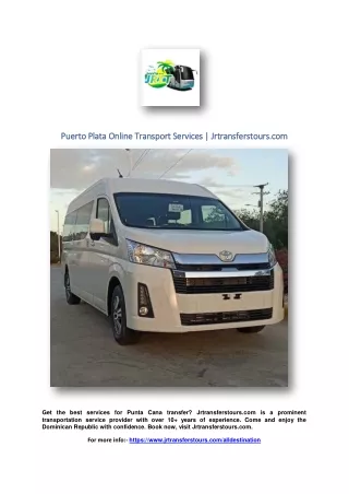 Puerto Plata Online Transport Services | Jrtransferstours.com