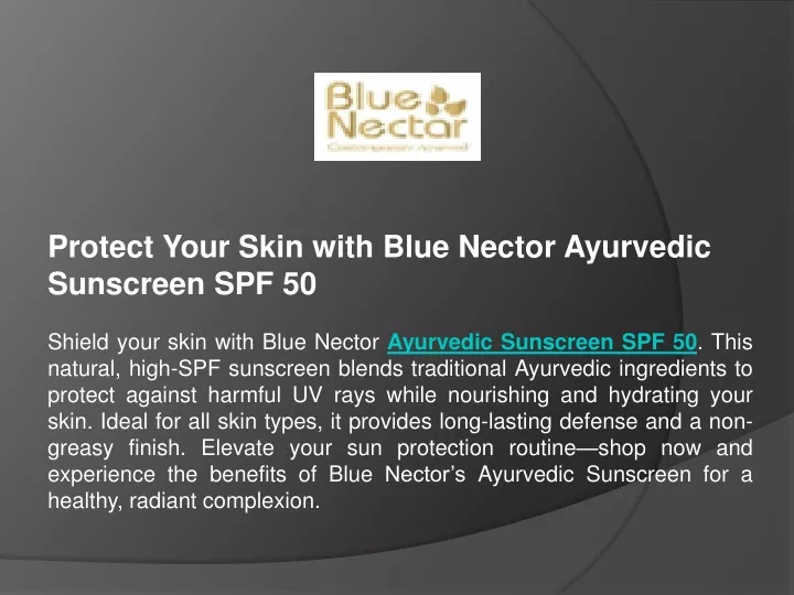 protect your skin with blue nector ayurvedic