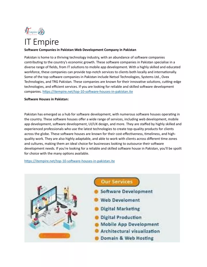 it empire software companies in pakistan