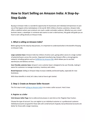 How to Start Selling on Amazon India- Complete Guide for Sellers