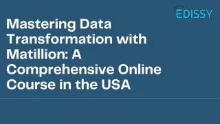 Mastering Data Transformation with Matillion A Comprehensive Online Course in the USA