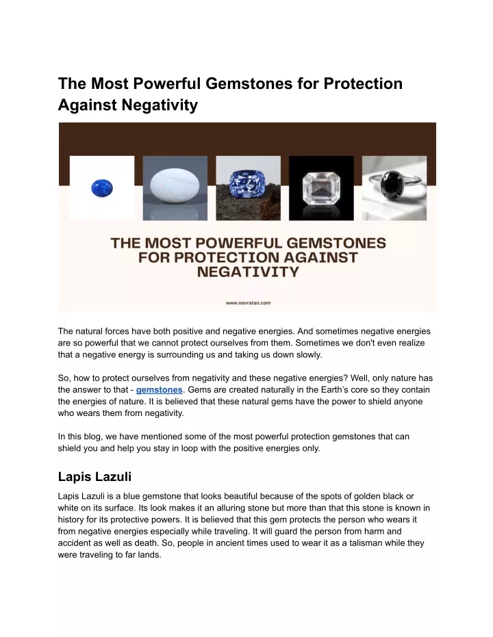 the most powerful gemstones for protection