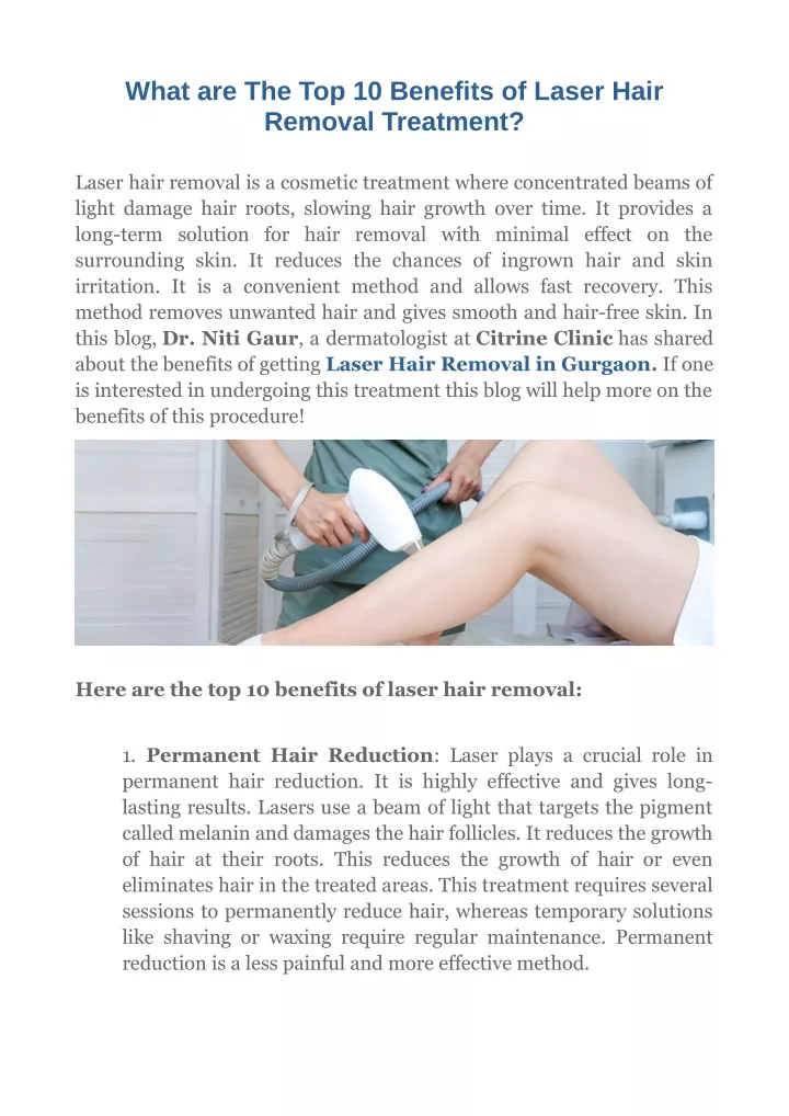 what are the top 10 benefits of laser hair