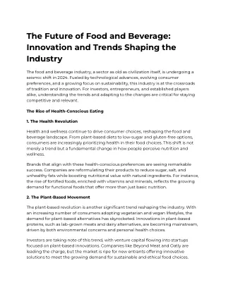 The Future of Food and Beverage_ Innovation and Trends Shaping the Industry