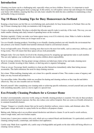 Cleaning Your Home with Children: Teaching Responsibility and Hygiene