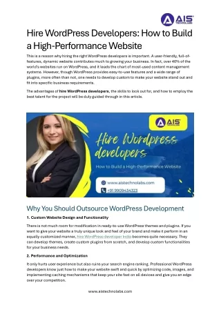 hire wordpress developers how to build a high