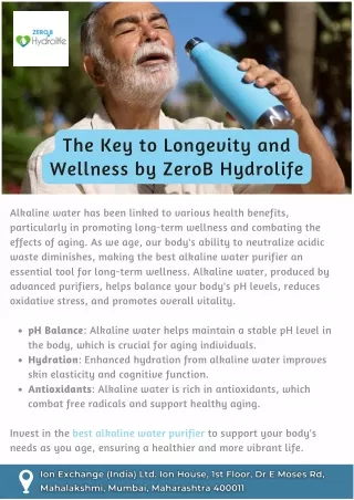 The Key to Longevity and Wellness by ZeroB Hydrolife