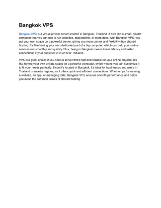 Bangkok VPS