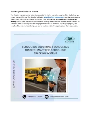 Fleet Management for Schools in Riyadh