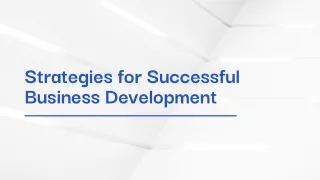 strategies for successful business development