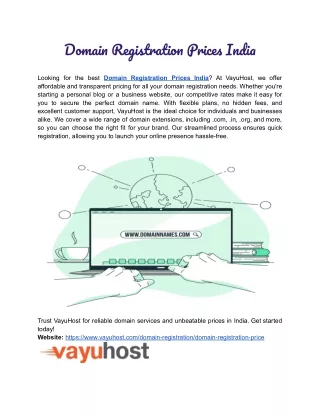 Domain Registration Prices India