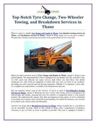 Reliable Two Wheelers Towing Services in Thane – Quick and Efficient Solutions