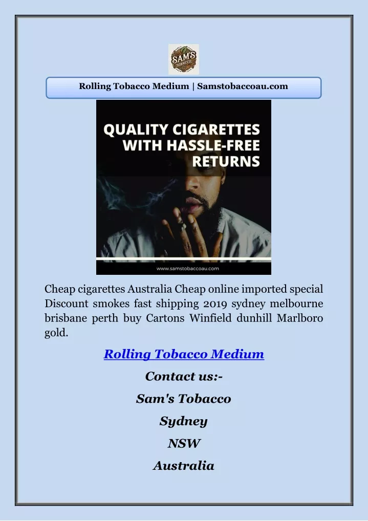 rolling tobacco medium samstobaccoau com