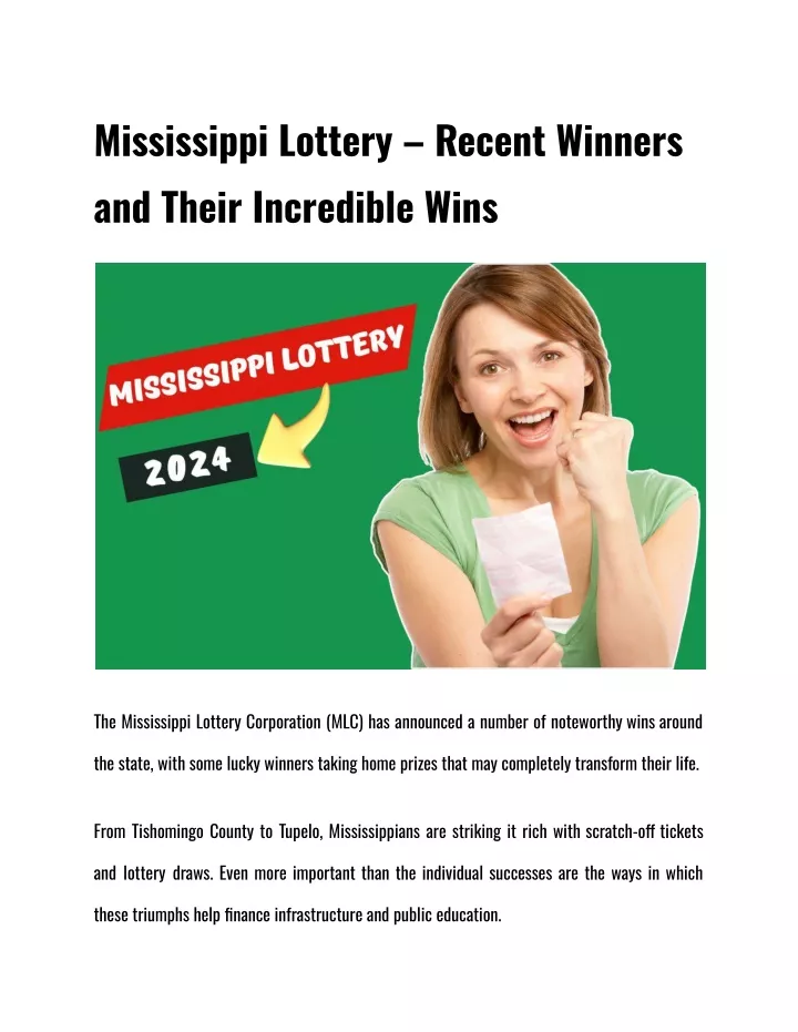 mississippi lottery recent winners and their