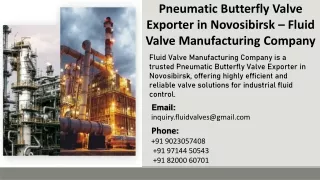 Pneumatic Butterfly Valve Exporter in Novosibirsk – Fluid Valve Manufacturing Company