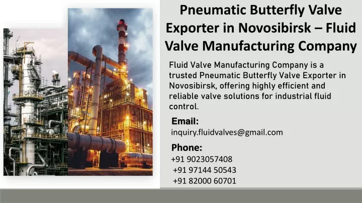 pneumatic butterfly valve exporter in novosibirsk