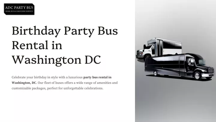 birthday party bus rental in washington dc